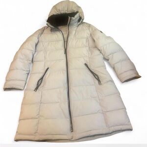 Andrew Marc Ivory Puffer Jacket with Dark‎ Accents